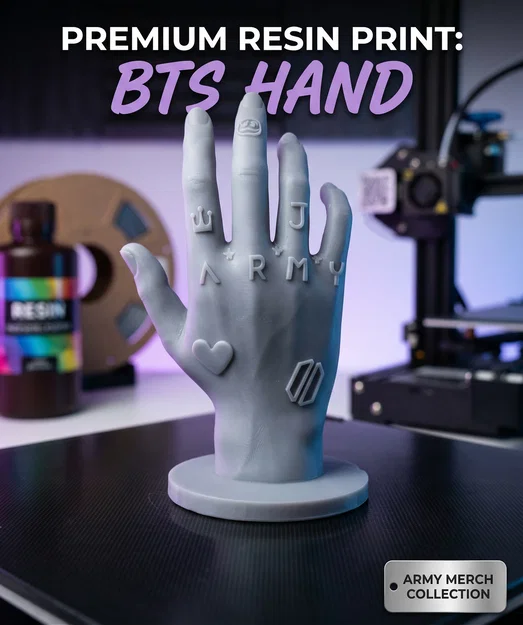 Bàn tay Jungkook (BTS) - Tượng điêu khắc hình xăm “ARMY” biểu tượng - Image 1