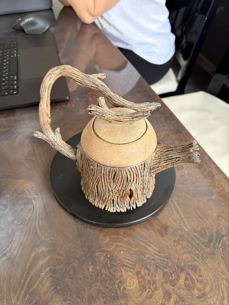 Mô hình ấm trà gỗ nghệ thuật trang trí độc đáo (Wooden teapot) - Image 1