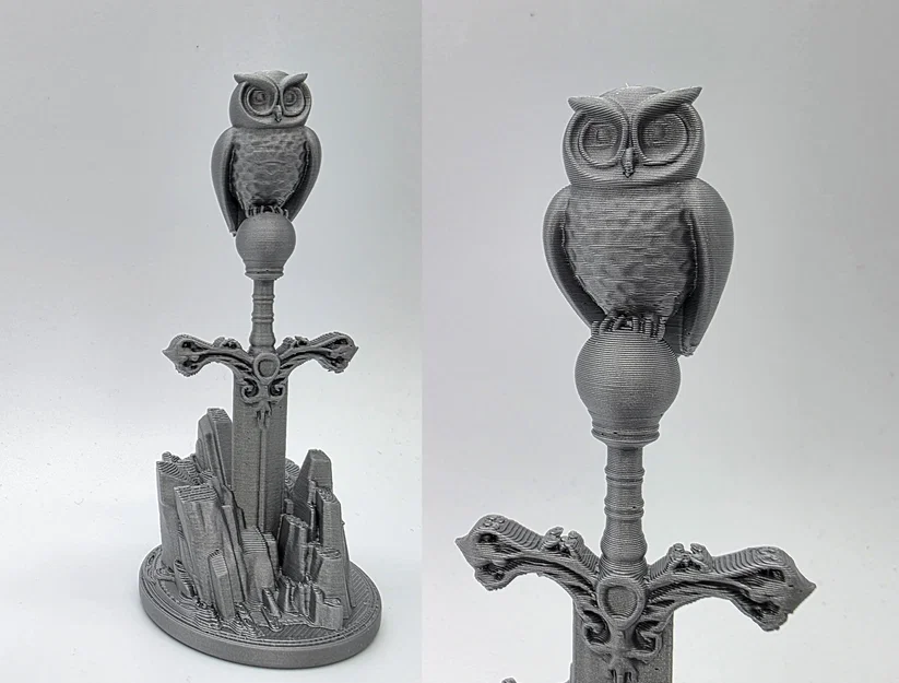 Mô hình 3D Cú đậu trên Kiếm: Tuyệt phẩm trang trí độc đáo - Image 1