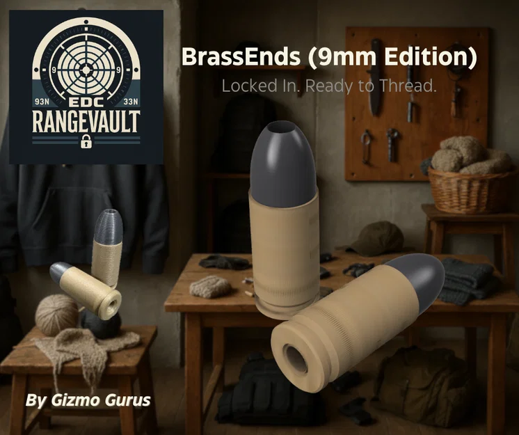 BrassEnds (9mm Edition) | Hạt xỏ dây kiểu đầu đạn - Image 2