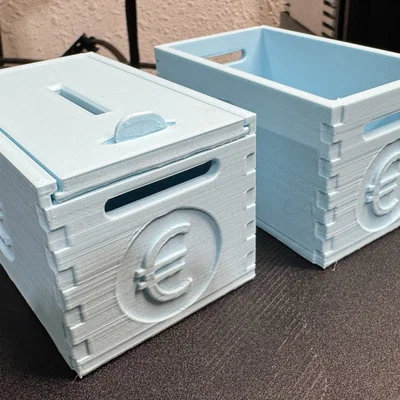 Mô hình hộp đựng tiền tiết kiệm Euro Coin Bank Crate in 3D độc đáo