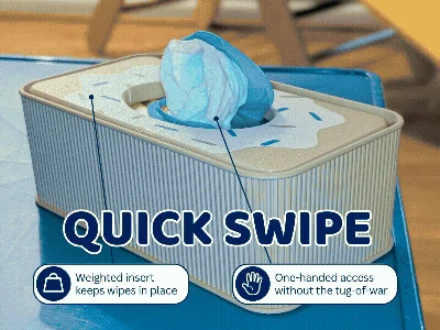 Quick Swipe: Hộp nhả khăn ướt có tạ, rút một tay - Image 1