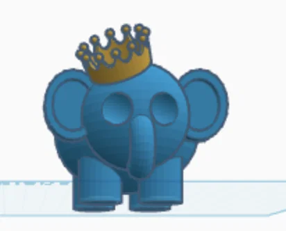 Mô hình chú voi vương giả King Elephant dễ thương (File STL) - Image 1