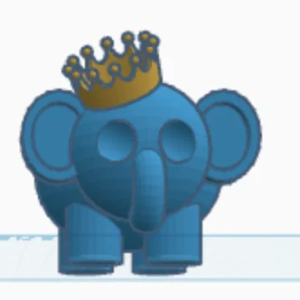 Mô hình chú voi vương giả King Elephant dễ thương (File STL)