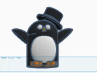 Mô hình 3D chú chim cánh cụt đội mũ chóp (Penguin with top hat) dễ thương - Image 1