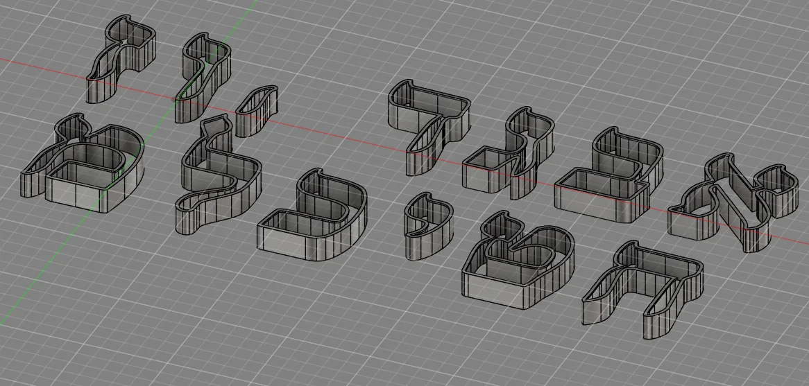 Bộ khuôn cắt bánh quy bảng chữ cái Hebrew Alef Bet in 3D - Image 1