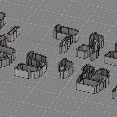 Bộ khuôn cắt bánh quy bảng chữ cái Hebrew Alef Bet in 3D