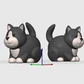 Mèo Ú Mập Dễ Thương 3D Model 1 – STL Dễ In Đa Màu | SAVFX (Free) - Thumbnail 1