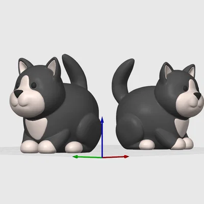 Mèo Ú Mập Dễ Thương 3D Model 1 – STL Dễ In Đa Màu | SAVFX (Free)