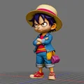 Mô hình 3D Luffy One Piece phong cách Chibi tinh xảo - Thumbnail 1