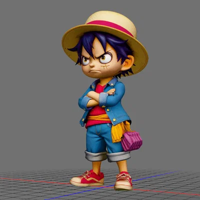 Mô hình 3D Luffy One Piece phong cách Chibi tinh xảo