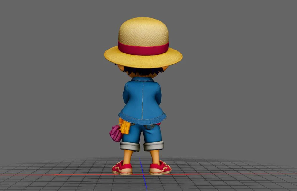 Mô hình 3D Luffy One Piece phong cách Chibi tinh xảo - Image 3