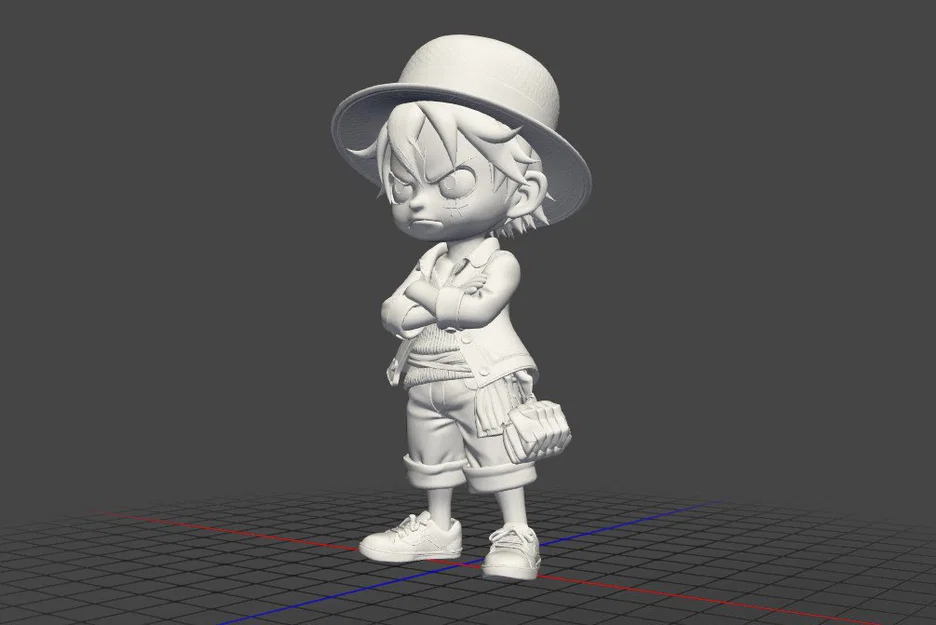 Mô hình 3D Luffy One Piece phong cách Chibi tinh xảo - Image 4