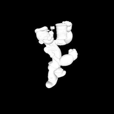 Mô hình 3D Popeye - Thủy thủ cầm hộp rau chân vịt kinh điển