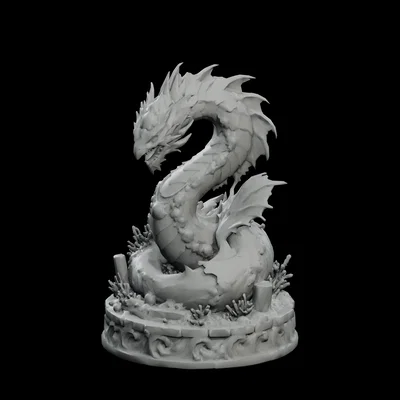 Tượng Thần Rắn Biển Vực Thẳm – Abyssal Sea Serpent Idol