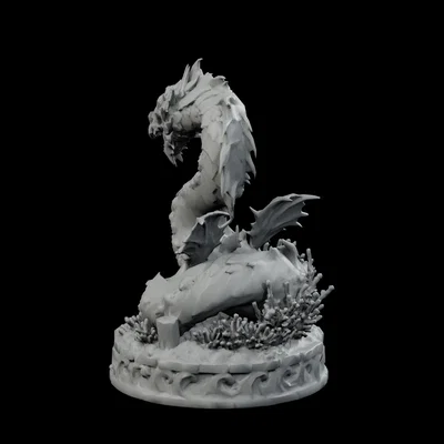 Tượng Thần Rắn Biển Vực Thẳm – Abyssal Sea Serpent Idol