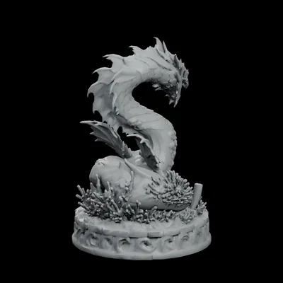 Tượng Thần Rắn Biển Vực Thẳm – Abyssal Sea Serpent Idol