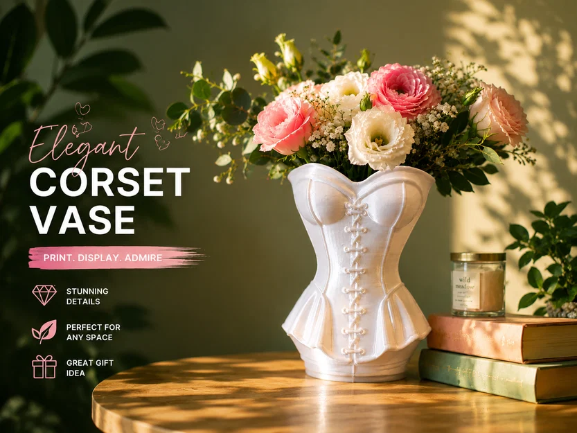 Bình hoa Corset Vase – Thiết kế thắt dây (Lace Up) & chi tiết - Image 1