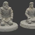 Mô hình nhân vật phiêu lưu DnD tư thế quỳ gối cho game nhập vai - Thumbnail 1
