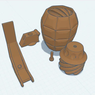 Mô hình quả lựu đạn kiểu dứa (Grenade 2) in 3D độc đáo