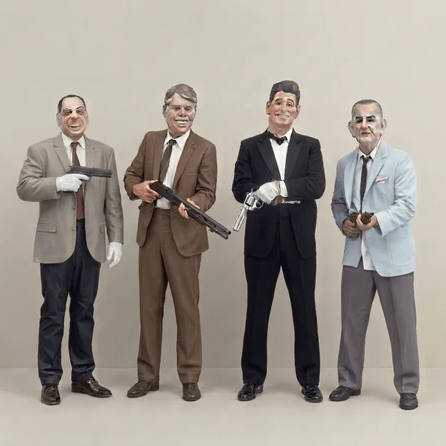 Mô hình 3D bộ nhân vật The Ex Presidents từ phim Point Break - Image 1