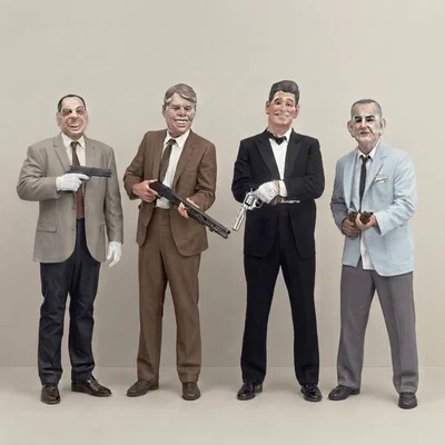 Mô hình 3D bộ nhân vật The Ex Presidents từ phim Point Break