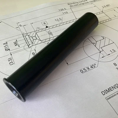 Insert ống cổ phuộc nhôm dán (bonded) cho phuộc carbon