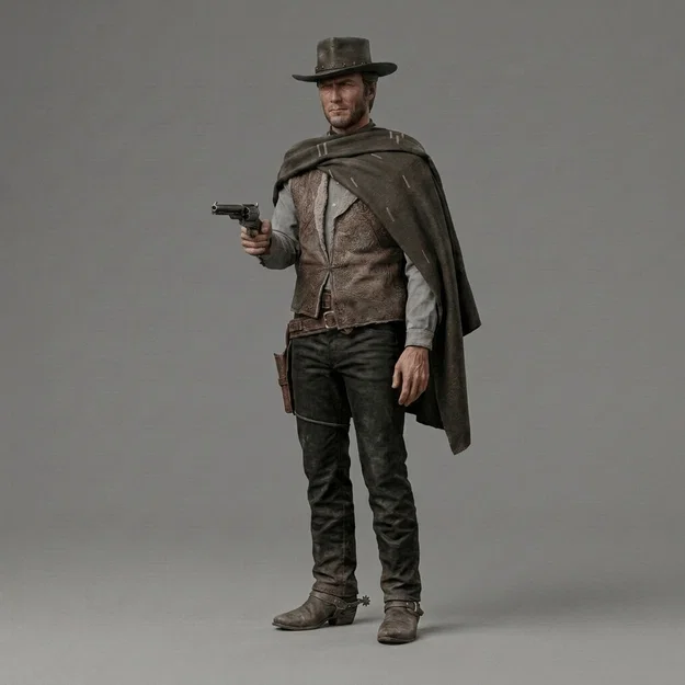 Mô hình 3D Blondie Clint Eastwood từ phim The Good The Bad and The Ugly - Image 1