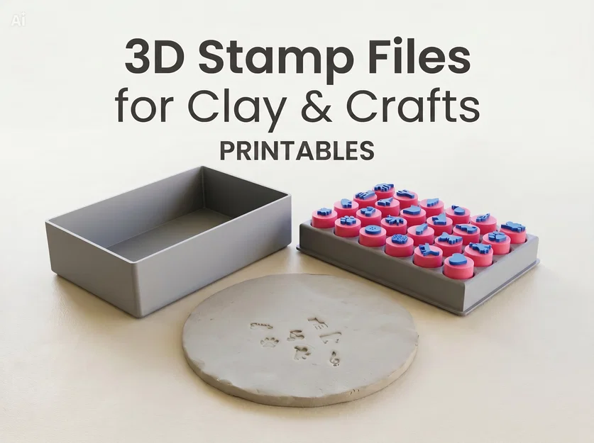 Bộ stamp in 3D cho đất sét & playdough (24 món) – yêu cầu nozzle 0.2 mm - Image 1