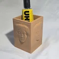 Khay đựng bút 3D hình chân dung phụ nữ phong cách chạm khắc gỗ - Thumbnail 2