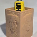 Khay đựng bút 3D hình chân dung phụ nữ phong cách chạm khắc gỗ - Thumbnail 4