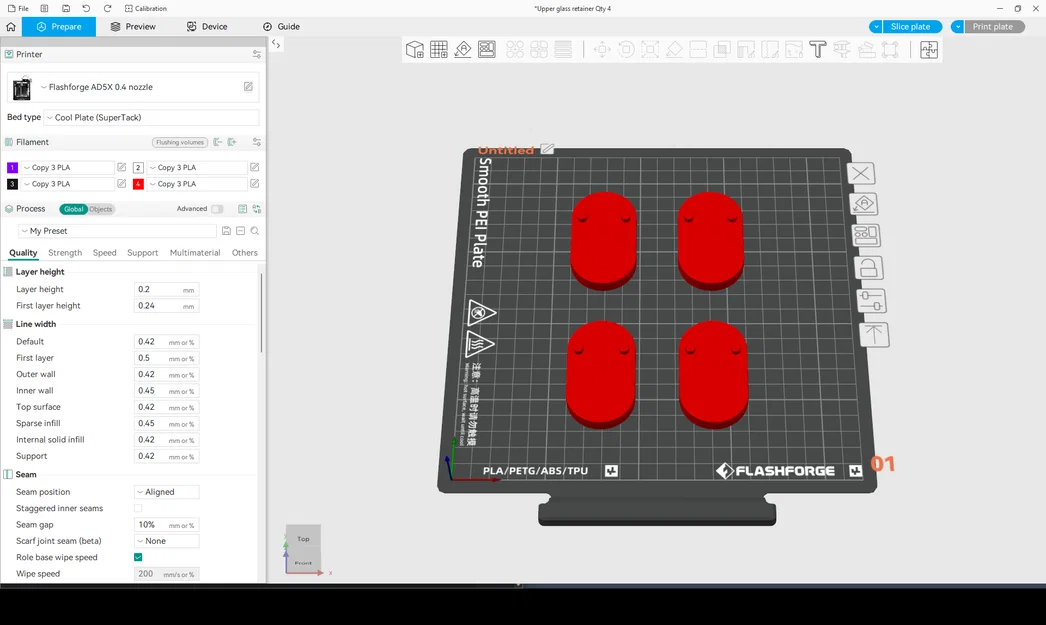 Bộ kẹp giữ nắp kính máy in 3D AD5X (Enclosure Lid Retainer) - Image 2