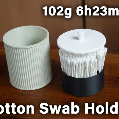 Hộp Đựng Tăm Bông Nắp Đóng Chậm (Slow Closing Cotton Swab Holder)