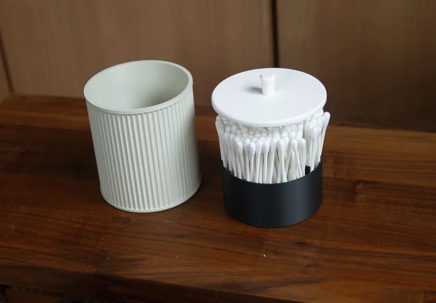 Hộp Đựng Tăm Bông Nắp Đóng Chậm (Slow Closing Cotton Swab Holder) - Image 3