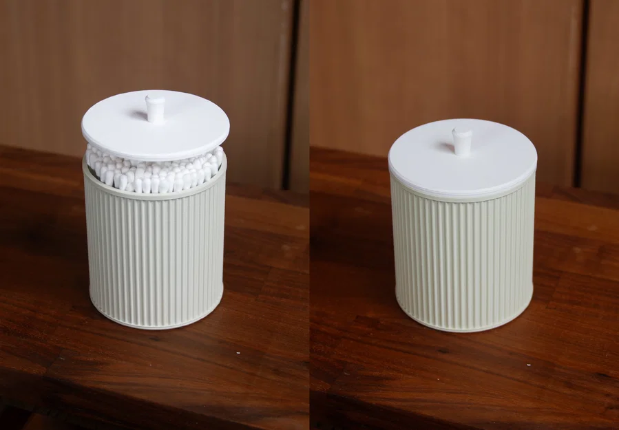 Hộp Đựng Tăm Bông Nắp Đóng Chậm (Slow Closing Cotton Swab Holder) - Image 4