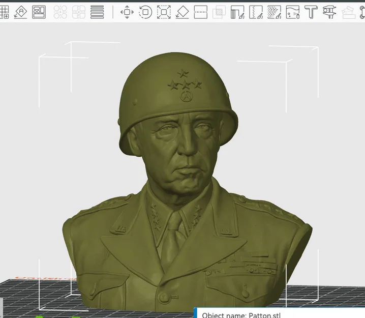 Mô hình tượng bán thân 3D Tướng George S. Patton cực chi tiết - Image 1
