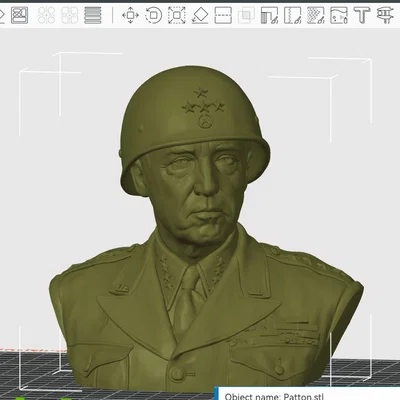 Mô hình tượng bán thân 3D Tướng George S. Patton cực chi tiết