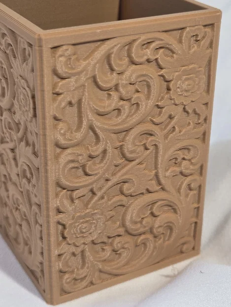 Hộp đựng bút họa tiết chạm khắc hoa văn cổ điển in 3D - Image 3