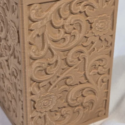Hộp đựng bút họa tiết chạm khắc hoa văn cổ điển in 3D