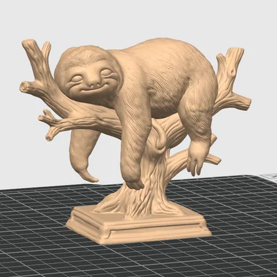 Mô hình chú lười ngủ trên cành cây - Trang trí 3D dễ thương