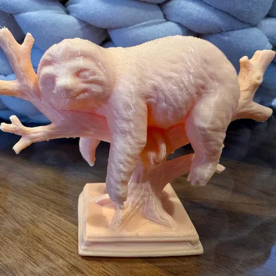 Mô hình chú lười ngủ trên cành cây - Trang trí 3D dễ thương