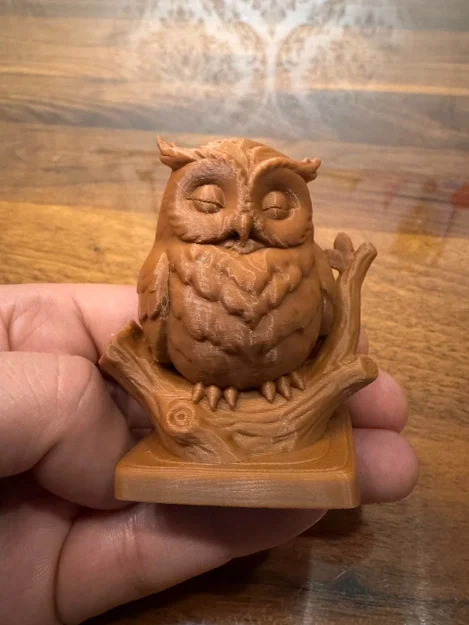 Tượng Cú Mèo Đang Ngủ Trên Cành Cây Dễ Thương - Mô Hình In 3D - Image 2