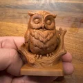 Tượng Cú Mèo Đang Ngủ Trên Cành Cây Dễ Thương - Mô Hình In 3D - Thumbnail 2