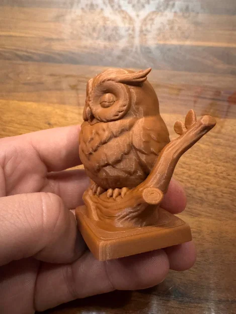 Tượng Cú Mèo Đang Ngủ Trên Cành Cây Dễ Thương - Mô Hình In 3D - Image 3