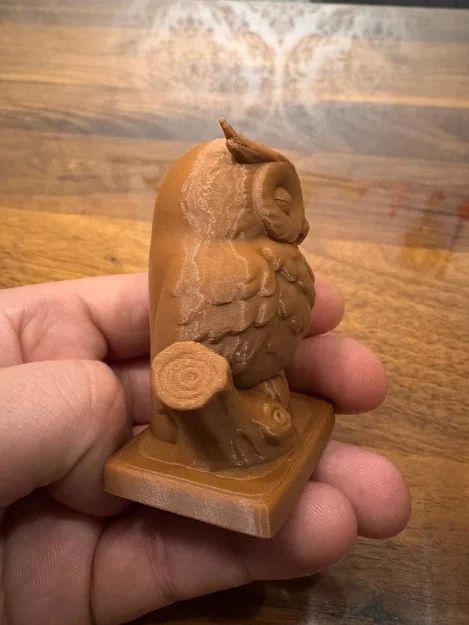 Tượng Cú Mèo Đang Ngủ Trên Cành Cây Dễ Thương - Mô Hình In 3D - Image 4