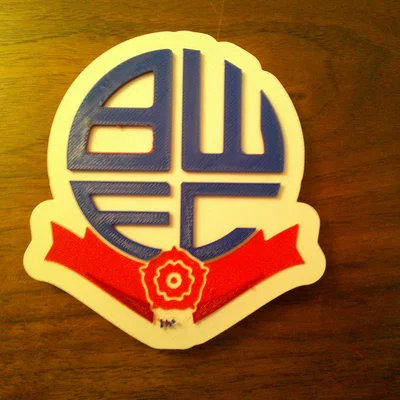 Mô hình logo Bolton Wanderers F.C. in 3D làm đế lót ly độc đáo