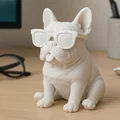 Mô hình chú chó Bull Pháp đeo kính đáng yêu để in 3D - Thumbnail 1