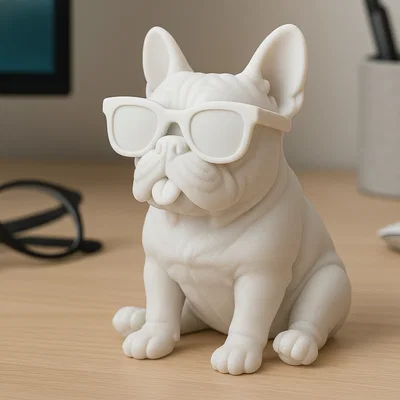 Mô hình chú chó Bull Pháp đeo kính đáng yêu để in 3D
