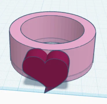 Vòng tay và nhẫn hình trái tim dễ thương - Mẫu in 3D độc đáo - Image 1