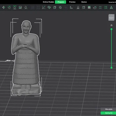 Mô hình in 3D tượng vua cổ đại Sumerian Lugal Dalu tinh xảo